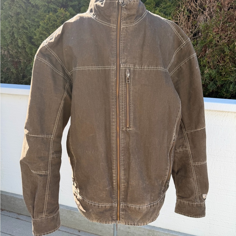 KÜHL Burr Lined Jacket Men's Large Brown Vintage Patina Dye Canvas